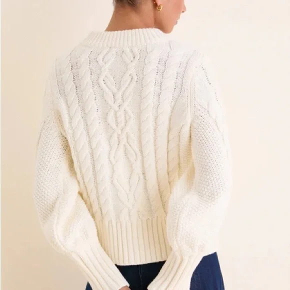 Tuckernuck Cream Cable-Knit Colette Cardigan Sweater - Picture 4 of 4